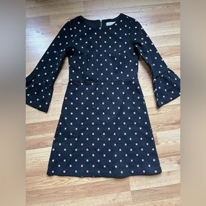 Loft. 0P. Black dress with pink flowers.